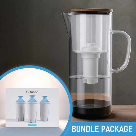 Freco Glass Pitcher + 3 Alkaline Water Filters